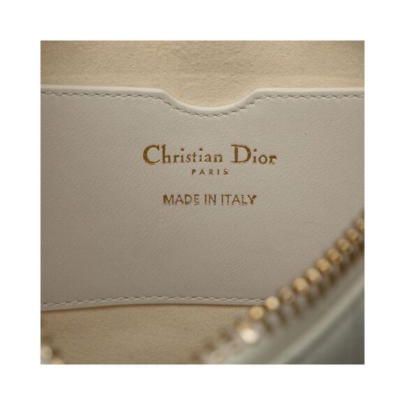 Pre Loved Dior Caro HalfMoon Quilted Leather Bag Women White Messenger Bags - Picture 6 of 8